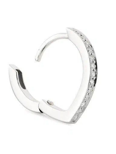 Repossi Women's Antifer 18K White Gold & Diamond Single Hoop Earring - White Gold | Thumbnail 3 Repossi Women's Antifer 18K White Gold & Diamond Single Hoop Earring - White Gold | Thumbnail 3