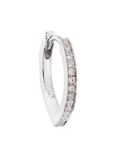 Repossi Women's Antifer 18K White Gold & Diamond Single Hoop Earring - White Gold | Thumbnail 1 Repossi Women's Antifer 18K White Gold & Diamond Single Hoop Earring - White Gold | Thumbnail 1