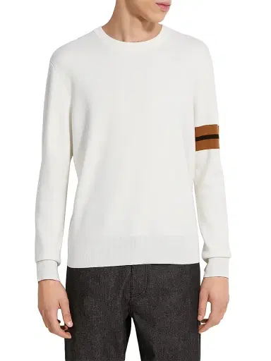 Zegna Men's High Performance Wool Sweater - White - Size 48 | Thumbnail 2