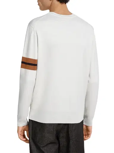 Zegna Men's High Performance Wool Sweater - White - Size 48 | Thumbnail 3