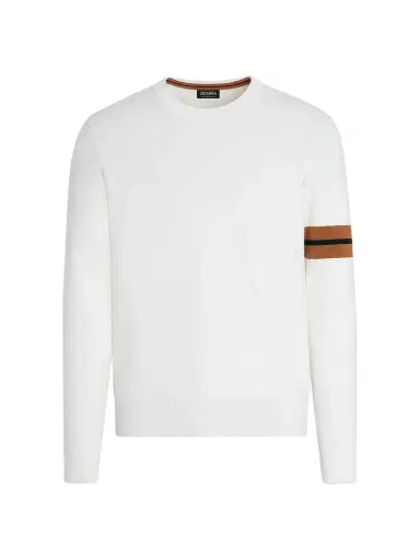 Zegna Men's High Performance Wool Sweater - White - Size 48 | Thumbnail 1