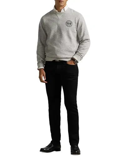 Polo Ralph Lauren Men's Pink Pony Vintage Fleece Crewneck Sweater - Dark Vintage Heather | Thumbnail 2