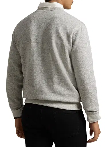 Polo Ralph Lauren Men's Pink Pony Vintage Fleece Crewneck Sweater - Dark Vintage Heather | Thumbnail 4