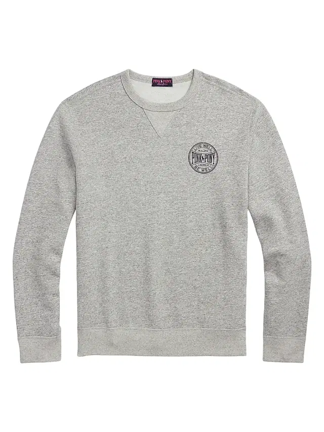 Polo Ralph Lauren Men's Pink Pony Vintage Fleece Crewneck Sweater - Dark Vintage Heather