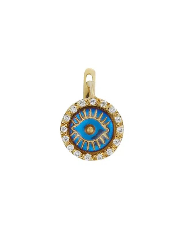 Women's Evil Eye 18K Yellow Gold & Diamond Clip Post Earrings