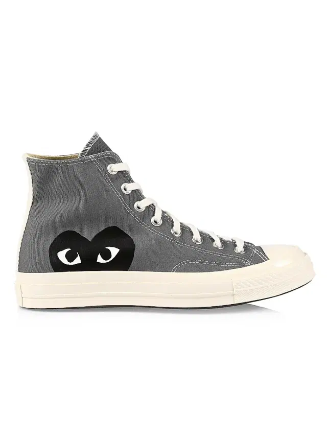 Comme des Garçons PLAY CdG PLAY x Converse Men's Chuck Taylor All Star Single Heart High-Top Sneakers - Grey