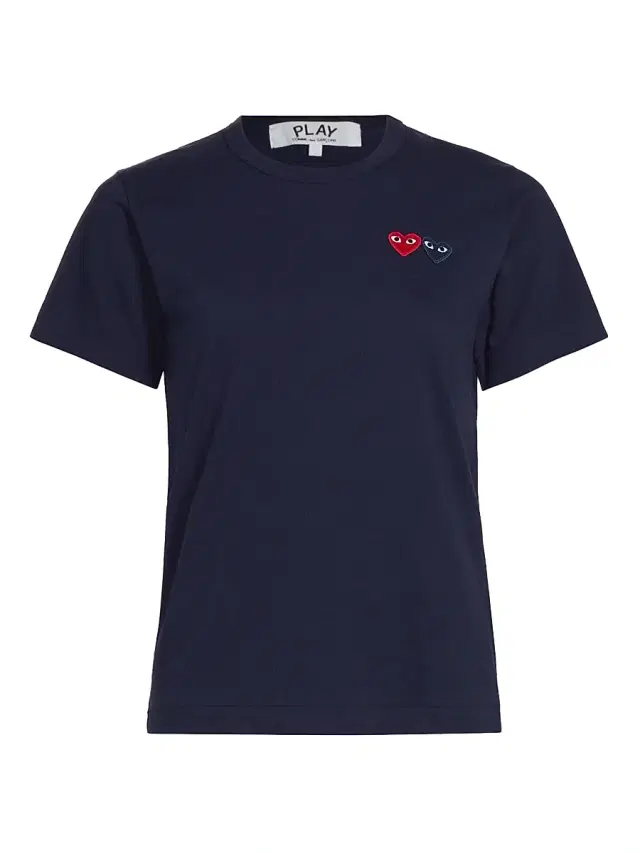 Women's Double Heart T-Shirt - Navy