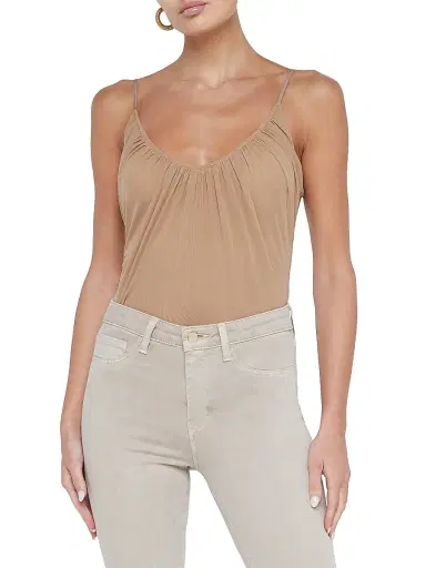 L'Agence Women's Gelina Rusched Bodysuit - Dark Cappuccino - Size XXL | Thumbnail 3
