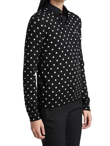 Comme des Garçons PLAY Women's Polka Dot Wool Knit Sweater - Black - Size XS | Thumbnail 4 Comme des Garçons PLAY Women's Polka Dot Wool Knit Sweater - Black - Size XS | Thumbnail 4