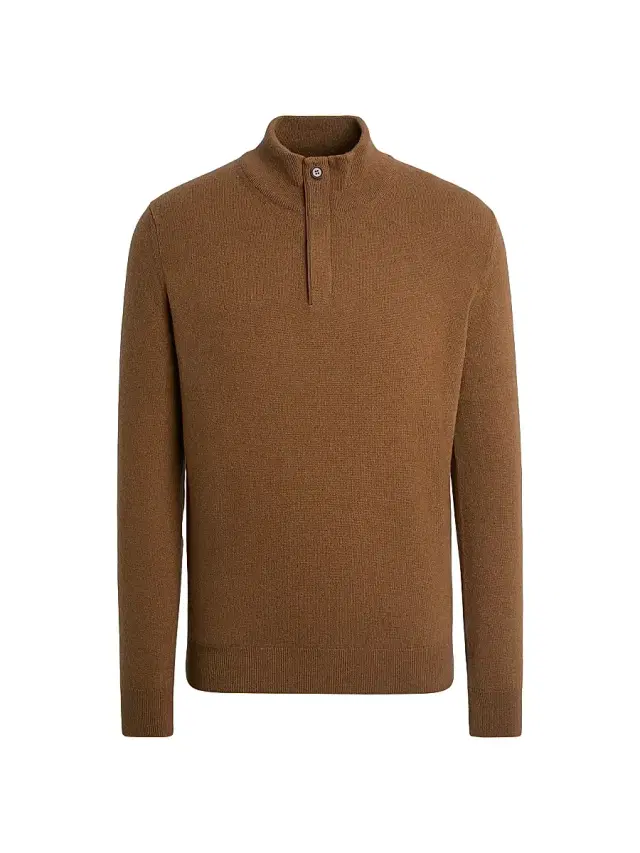 ZEGNA Men's Oasi Cashmere Sweater - Dark Foliage Melange