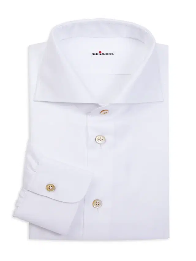 Men's Twill Contemporary-Fit Long-Sleeve Shirt - White