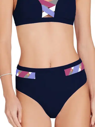Valimare Women's Martinique High-Rise Bikini Bottoms - Navy | Thumbnail 2