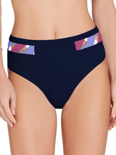 Valimare Women's Martinique High-Rise Bikini Bottoms - Navy | Thumbnail 3
