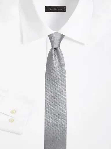 Saks Fifth Avenue Men's COLLECTION Formal Skinny Tie - Silver | Thumbnail 2 Saks Fifth Avenue Men's COLLECTION Formal Skinny Tie - Silver | Thumbnail 2