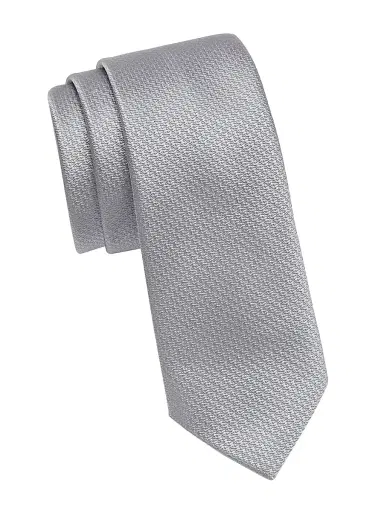 Saks Fifth Avenue Men's COLLECTION Formal Skinny Tie - Silver | Thumbnail 1 Saks Fifth Avenue Men's COLLECTION Formal Skinny Tie - Silver | Thumbnail 1