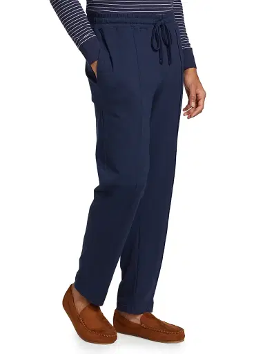 Saks Fifth Avenue Men's COLLECTION Front Seam Pajama Pants - Navy - Size Small | Thumbnail 4