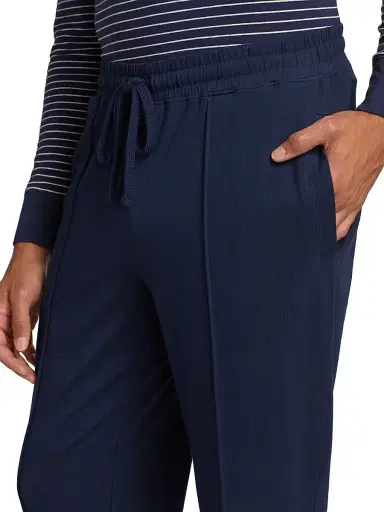 Saks Fifth Avenue Men's COLLECTION Front Seam Pajama Pants - Navy - Size Small | Thumbnail 6