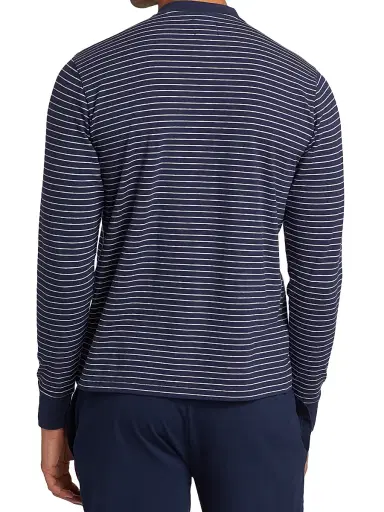 Saks Fifth Avenue Men's COLLECTION Striped Henley Pajama Top - Navy Combo - Size XXL | Thumbnail 5 Saks Fifth Avenue Men's COLLECTION Striped Henley Pajama Top - Navy Combo - Size XXL | Thumbnail 5