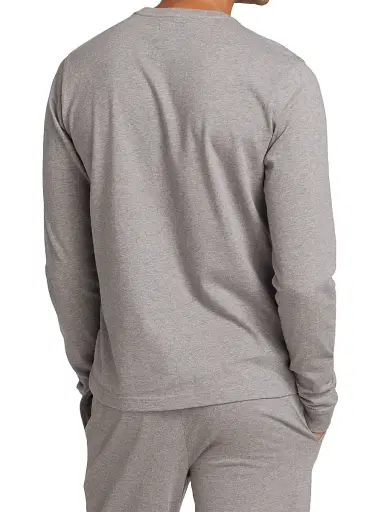 Saks Fifth Avenue Men's COLLECTION Heathered Pajama Top - Heathered Dark Grey - Size XS | Thumbnail 5