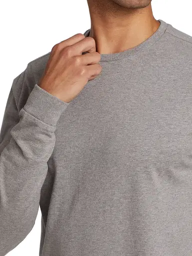 Saks Fifth Avenue Men's COLLECTION Heathered Pajama Top - Heathered Dark Grey - Size XS | Thumbnail 6