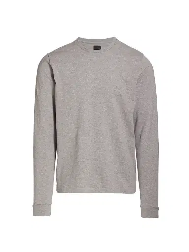 Saks Fifth Avenue Men's COLLECTION Heathered Pajama Top - Heathered Dark Grey - Size XS | Thumbnail 1