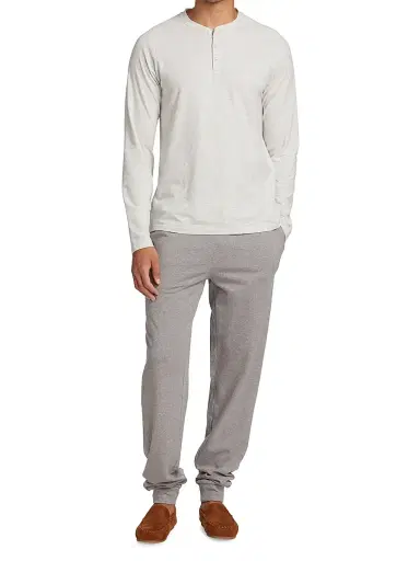 Saks Fifth Avenue Men's COLLECTION Heathered Pajama Pants - Heathered Dark Grey - Size XXL | Thumbnail 2