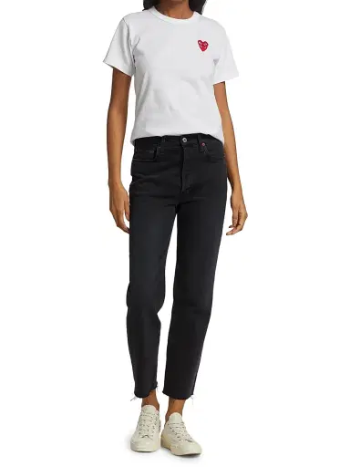 Comme des Garçons PLAY Women's Double Heart T-Shirt - White - Size XS | Thumbnail 2