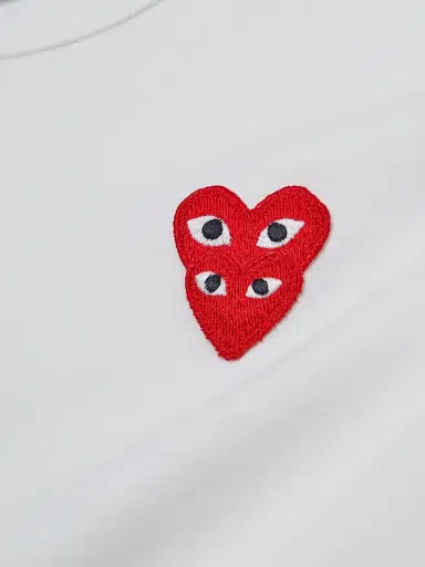 Comme des Garçons PLAY Women's Double Heart T-Shirt - White - Size XS | Thumbnail 7
