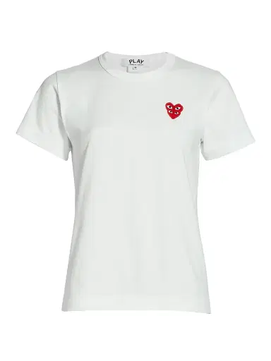 Comme des Garçons PLAY Women's Double Heart T-Shirt - White - Size XS | Thumbnail 1