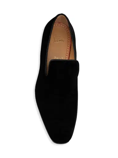 Christian Louboutin Men's Dandelion Velvet Flats - Black | Thumbnail 5 Christian Louboutin Men's Dandelion Velvet Flats - Black | Thumbnail 5