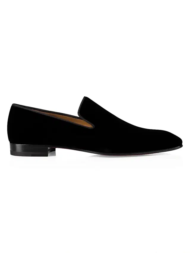 Men's Dandelion Velvet Flats - Black