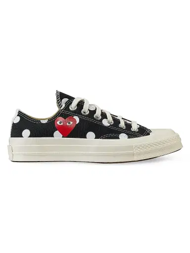 Comme des Garçons PLAY CdG PLAY x Converse Women's Chuck Taylor All Star Polka Dot Low-Top Sneakers - Black - Size 12 | Thumbnail 1 Comme des Garçons PLAY CdG PLAY x Converse Women's Chuck Taylor All Star Polka Dot Low-Top Sneakers - Black - Size 12 | Thumbnail 1