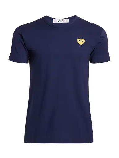 Comme des Garçons PLAY Women's Embroidered Heart T-Shirt - Navy - Size XS | Thumbnail 1