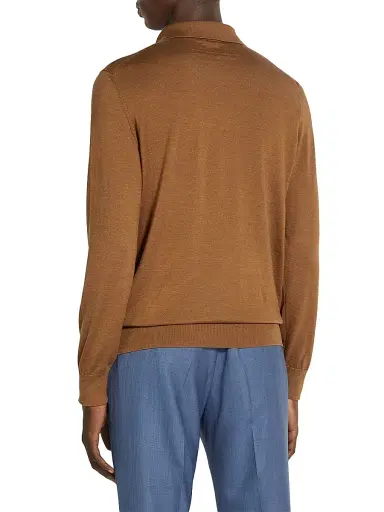 Zegna Men's Cashseta Polo Shirt - Foliage - Size 50 | Thumbnail 3 Zegna Men's Cashseta Polo Shirt - Foliage - Size 50 | Thumbnail 3
