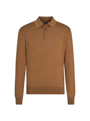 Zegna Men's Cashseta Polo Shirt - Foliage - Size 50 | Thumbnail 1 Zegna Men's Cashseta Polo Shirt - Foliage - Size 50 | Thumbnail 1