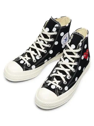 Comme des Garçons PLAY CdG Play x Converse Women's Polka Dot High-Top Sneakers - Black - Size 12 | Thumbnail 4