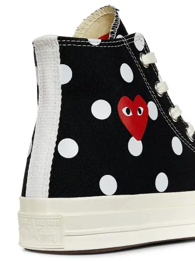 Comme des Garçons PLAY CdG Play x Converse Women's Polka Dot High-Top Sneakers - Black - Size 12 | Thumbnail 5
