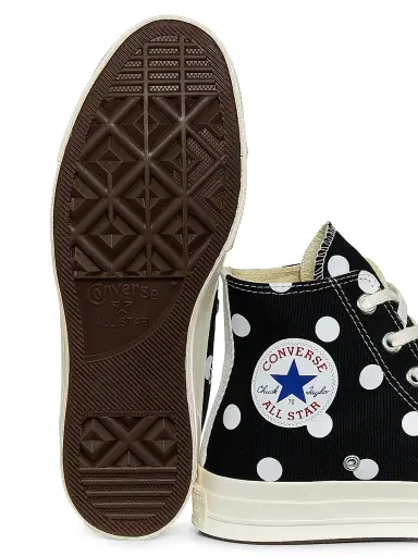 Comme des Garçons PLAY CdG Play x Converse Women's Polka Dot High-Top Sneakers - Black - Size 12 | Thumbnail 6