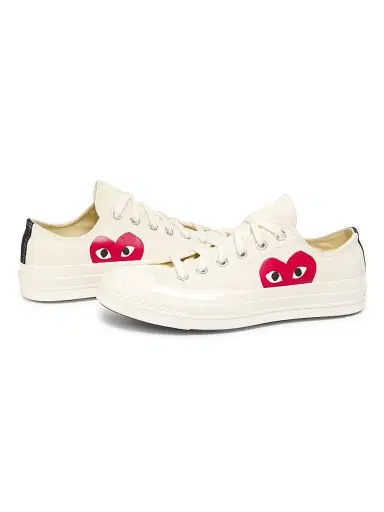 Comme des Garçons PLAY CdG PLAY x Converse Women's Chuck Taylor All Star Peek-A-Boo Low-Top Sneakers - White - Size 5 | Thumbnail 2