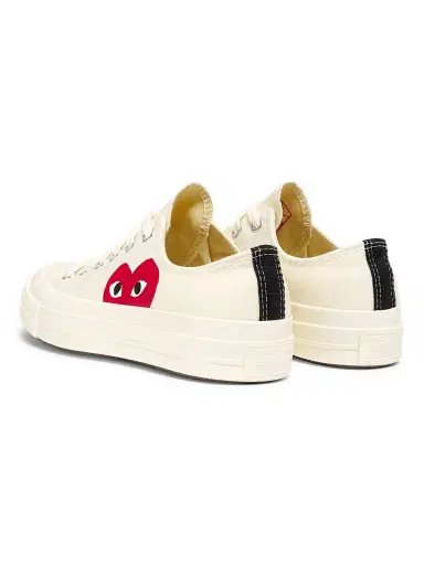Comme des Garçons PLAY CdG PLAY x Converse Women's Chuck Taylor All Star Peek-A-Boo Low-Top Sneakers - White - Size 5 | Thumbnail 3