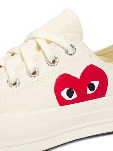 Comme des Garçons PLAY CdG PLAY x Converse Women's Chuck Taylor All Star Peek-A-Boo Low-Top Sneakers - White - Size 5 | Thumbnail 5