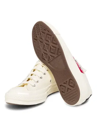 Comme des Garçons PLAY CdG PLAY x Converse Women's Chuck Taylor All Star Peek-A-Boo Low-Top Sneakers - White - Size 5 | Thumbnail 6