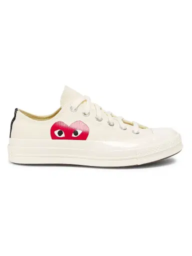 Comme des Garçons PLAY CdG PLAY x Converse Women's Chuck Taylor All Star Peek-A-Boo Low-Top Sneakers - White - Size 5 | Thumbnail 1