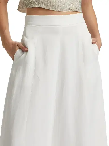 TWP Women's Kennedy A-Line Maxi Skirt - White - Size 2 | Thumbnail 6
