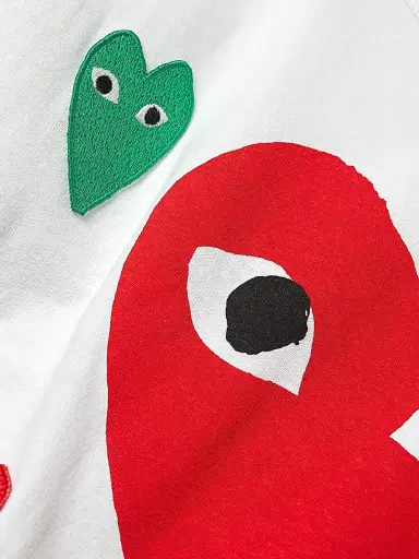 Comme des Garçons PLAY Women's Large Heart Play T-Shirt - White - Size XS | Thumbnail 7