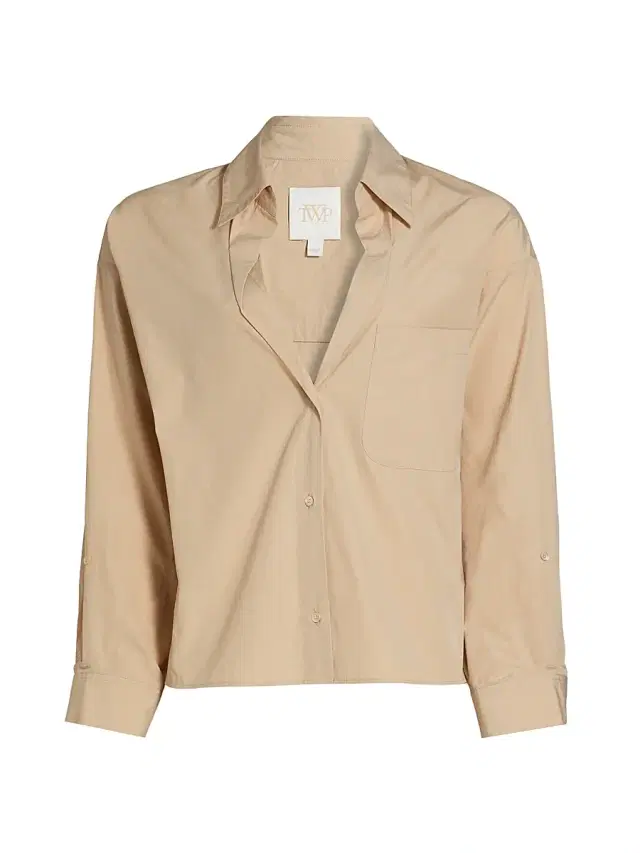 TWP Women's Day After Cotton Button-Front Shirt - Sandstone