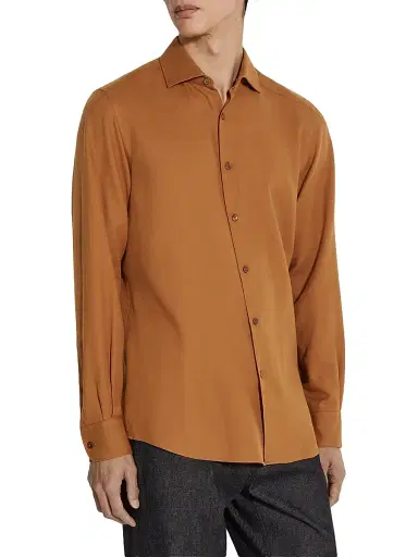 Zegna Men's Cashco Shirt - Foliage - Size XXXL | Thumbnail 2