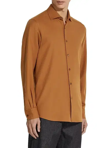 Zegna Men's Cashco Shirt - Foliage - Size XXXL | Thumbnail 4