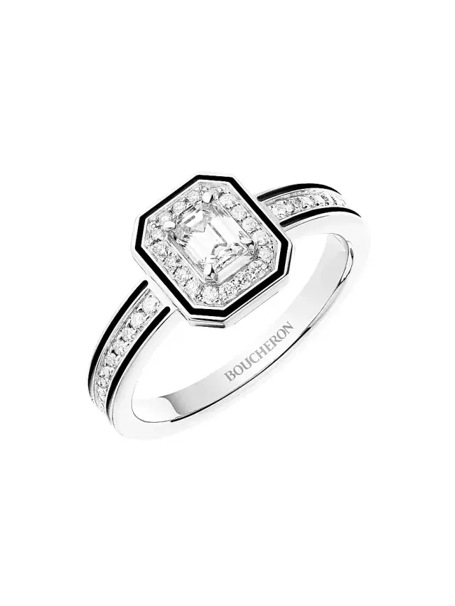 Women's Vendôme Liseré 18K White Gold, 0.52 TCW Diamond & Lacquer Ring - Diamond White Gold