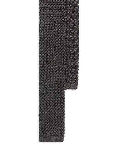 Ralph Lauren Purple Label Men's Superknit Silk Neck Tie - Grey | Thumbnail 1